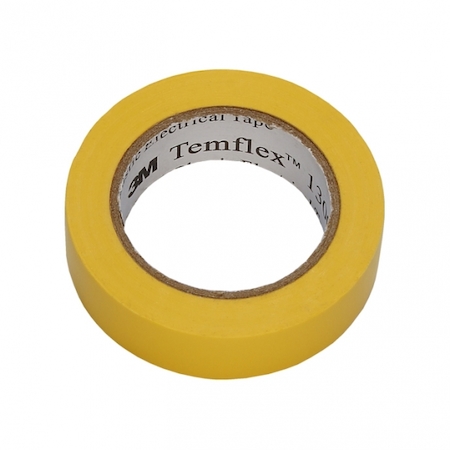 3M 7000062611 Temflex 1300, желтая, универсальная изоляционная лента, 15мм х 10м х 0,13мм