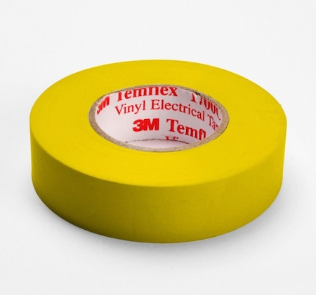 3M 7000062621 Temflex 1300, желтая, универсальная изоляционная лента, 19мм х 20м х 0,13мм