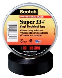 3M 7000043003 Scotch Super 33+ изоляционная лента высшего класса, 25мм х 33м х 0,18мм