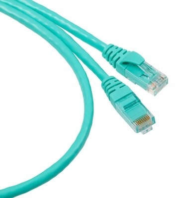 3M 7100024008 Коммутационный шнур медный кат. 6a, неэкранированный, RJ45-RJ45,бирюзовый, 2м, U/UTP, LSZH