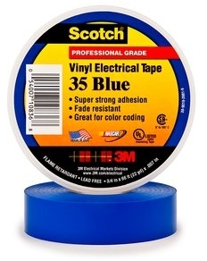 3M 7000031670 Scotch 35, синяя, изоляционная лента высшего класса, 19мм х 20м х 0,18мм