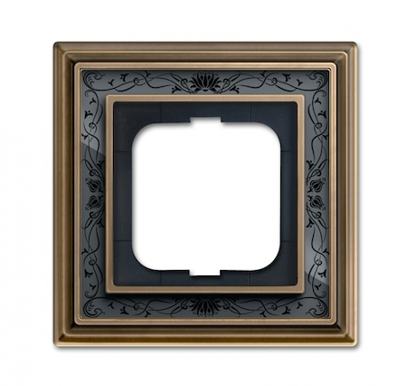 ABB 1754-0-4595 Рамка 1-постовая, серия Династия, Латунь античная, черная роспись