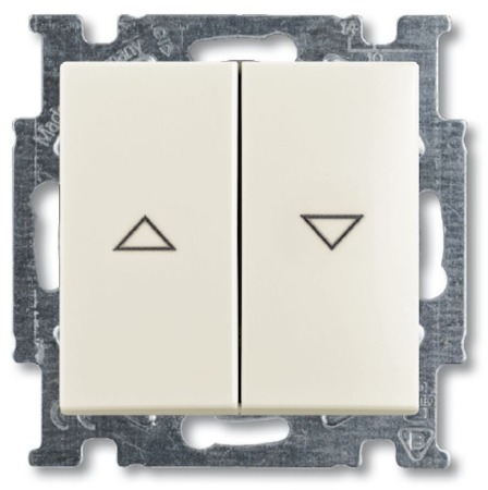 ABB 1012-0-2186 Механизм 2-клавишного, 1-полюсного выключателя жалюзи с фиксацией с клавишей, серия Basic 55, цвет chalet-white