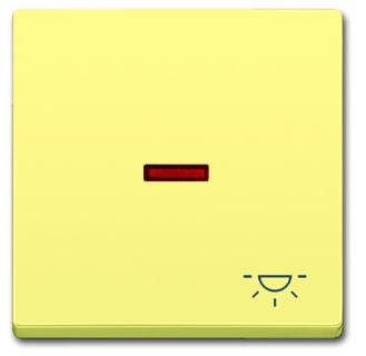 ABB 1751-0-3005 Клавиша для механизма 1-клавишного выключателя/переключателя/кнопки, с прозрачной линзой и символом "СВЕТ", серия solo/future, цвет sahara/жёлтый
