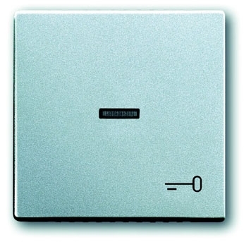 ABB 1751-0-2953 Клавиша для механизма 1-клавишного выключателя/переключателя/кнопки, с прозрачной линзой и символом "КЛЮЧ", серия solo/future, цвет серебристо-алюминиевый