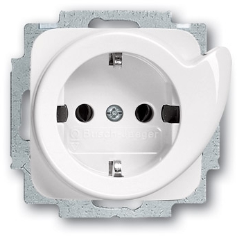 ABB 2011-0-2605 Розетка SCHUKO 16А 250В с выталкивателем вилки, серия Reflex SI, цвет альпийский белый