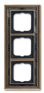 ABB 1754-0-4597 Рамка 3-постовая, серия Династия, Латунь античная, черная роспись