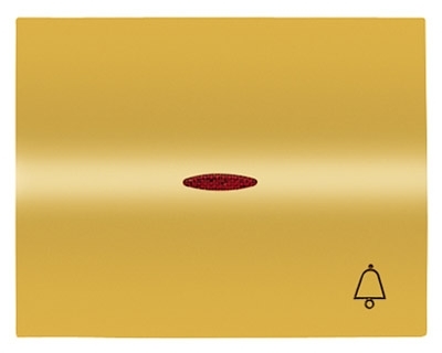 ABB 8404.3 OR Клавиша для 1-клавишных выключателей/переключателей/кнопок с символом "ЗВОНОК" и линзой подсветки, серия OLAS, цвет золото