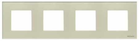 ABB N2274 CP Рамка 4-постовая, 2-модульная, серия Zenit, стекло Жемчужное