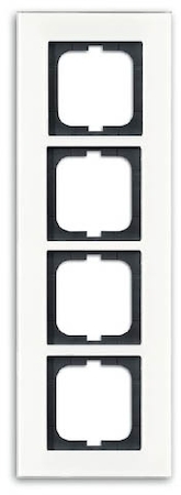 ABB 1754-0-4445 Рамка 4-постовая, серия carat, белое стекло (v.2012)