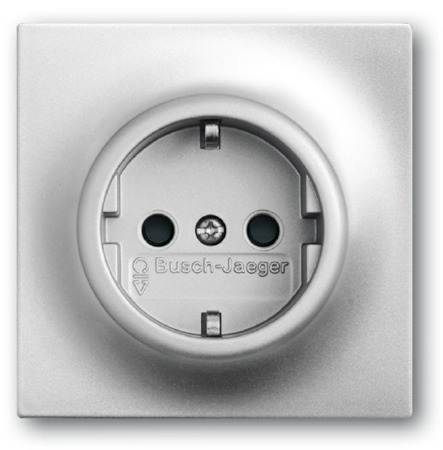 ABB 2013-0-5275 Розетка SCHUKO 16А 250В с защитными шторками, серия impuls, цвет серебристый металлик