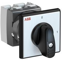 ABB 1SCA126478R1001 OC25 Cam switch, Ith=25A, ON-OFF, 2-contacts, Snap-on door mounting, Black Basic handle