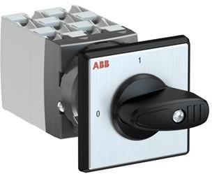 ABB 1SCA126456R1001 OC25 Cam switch, Ith=25A, ON-OFF, 5-contacts, Snap-on door mounting, Black Basic handle