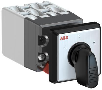 ABB 1SCA126488R1001 OC10 Cam switch, Ith=10A, Change-Over, 4-contacts, Snap-on door mounting, Black Basic handle