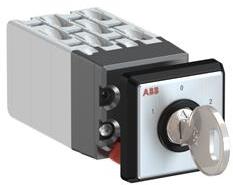 ABB 1SCA126489R1001 OC10 Cam switch, Ith=10A, Change-Over, 6-contacts, Snap-on door mounting, Black Key operated