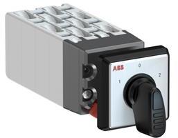 ABB 1SCA126491R1001 OC10 Cam switch, Ith=10A, Change-Over, 8-contacts, Snap-on door mounting, Black Basic handle