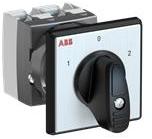 ABB 1SCA126494R1001 OC25 Cam switch, Ith=25A, Change-Over, 2-contacts, Snap-on door mounting, Black Basic handle