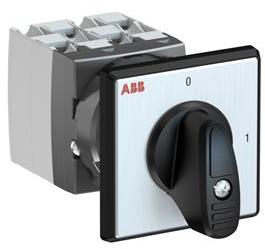 ABB 1SCA126481R1001 OC25 Cam switch, Ith=25A, ON-OFF, 3-contacts, Snap-on door mounting, Black Basic handle