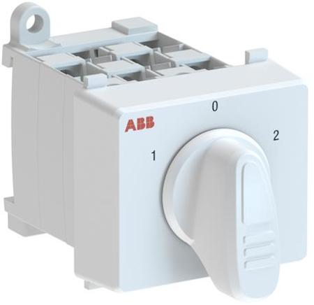 ABB 1SCA126497R1001 OC25 Cam switch, Ith=25A, Change-Over, 4-contacts, DIN-rail and screw base mounting, Grey Modular handle