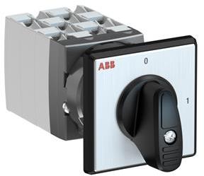 ABB 1SCA126483R1001 OC25 Cam switch, Ith=25A, ON-OFF, 5-contacts, Snap-on door mounting, Black Basic handle