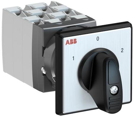 ABB 1SCA126503R1001 OC25 Cam switch, Ith=25A, Change-Over, 6-contacts, Snap-on door mounting, Black Basic handle