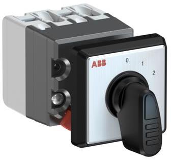 ABB 1SCA126551R1001 OC10 Cam switch, Ith=10A, Multi-Step, 2-contacts, Snap-on door mounting, Black Basic handle