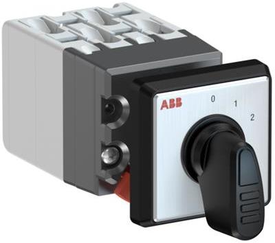 ABB 1SCA126552R1001 OC10 Cam switch, Ith=10A, Multi-Step, 4-contacts, Snap-on door mounting, Black Basic handle