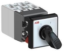 ABB 1SCA126538R1001 OC10 Cam switch, Ith=10A, Change-Over, 4-contacts, Snap-on door mounting, Black Basic handle