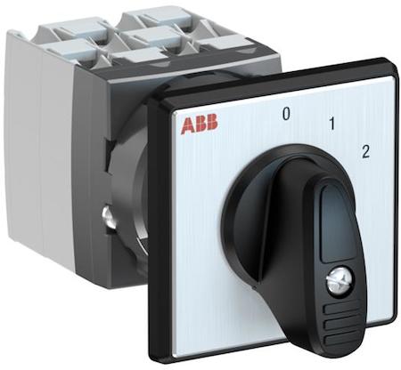 ABB 1SCA126559R1001 OC25 Cam switch, Ith=25A, Multi-Step, 4-contacts, Snap-on door mounting, Black Basic handle