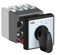 ABB 1SCA126509R1001 OC10 Cam switch, Ith=10A, Change-Over, 2-contacts, Snap-on door mounting, Black Basic handle