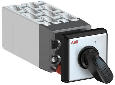 ABB 1SCA126520R1001 OC10 Cam switch, Ith=10A, Change-Over, 8-contacts, Snap-on door mounting, Black Basic handle