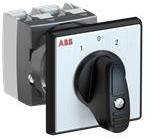 ABB 1SCA126512R1001 OC25 Cam switch, Ith=25A, Change-Over, 2-contacts, Snap-on door mounting, Black Basic handle