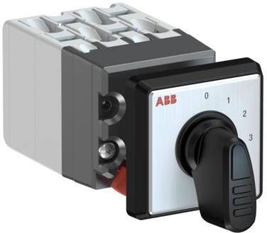 ABB 1SCA126564R1001 OC10 Cam switch, Ith=10A, Multi-Step, 3-contacts, Snap-on door mounting, Black Basic handle