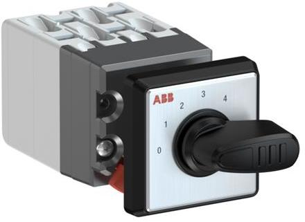 ABB 1SCA126586R1001 OC10 Cam switch, Ith=10A, Multi-Step, 4-contacts, Snap-on door mounting, Black Basic handle