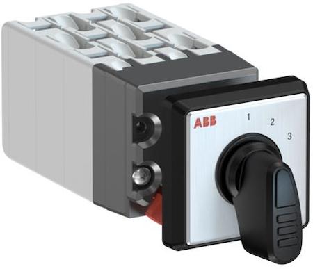 ABB 1SCA126576R1001 OC10 Cam switch, Ith=10A, Multi-Step, 6-contacts, Snap-on door mounting, Black Basic handle