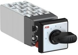 ABB 1SCA126587R1001 OC10 Cam switch, Ith=10A, Multi-Step, 8-contacts, Snap-on door mounting, Black Basic handle