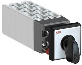 ABB 1SCA126577R1001 OC10 Cam switch, Ith=10A, Multi-Step, 9-contacts, Snap-on door mounting, Black Basic handle