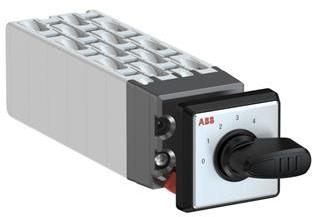 ABB 1SCA126588R1001 OC10 Cam switch, Ith=10A, Multi-Step, 12-contacts, Snap-on door mounting, Black Basic handle