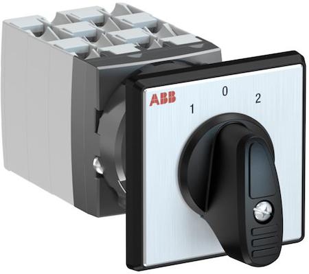 ABB 1SCA126516R1001 OC25 Cam switch, Ith=25A, Change-Over, 6-contacts, Snap-on door mounting, Black Basic handle