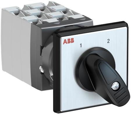 ABB 1SCA126530R1001 OC25 Cam switch, Ith=25A, Change-Over, 6-contacts, Snap-on door mounting, Black Basic handle