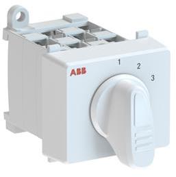 ABB 1SCA126579R1001 OC25 Cam switch, Ith=25A, Multi-Step, 3-contacts, DIN-rail and screw base mounting, Grey Modular handle
