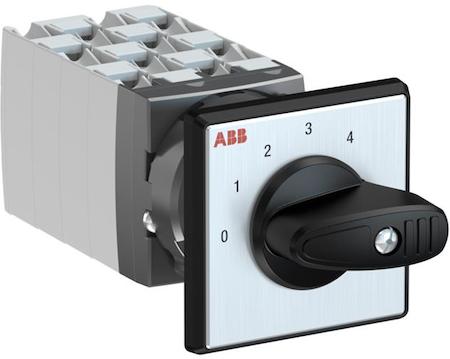 ABB 1SCA126590R1001 OC25 Cam switch, Ith=25A, Multi-Step, 8-contacts, Snap-on door mounting, Black Basic handle