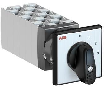 ABB 1SCA126574R1001 OC25 Cam switch, Ith=25A, Multi-Step, 12-contacts, Snap-on door mounting, Black Basic handle