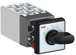 ABB 1SCA126604R1001 OC10 Cam switch, Ith=10A, Multi-Step, 5-contacts, Snap-on door mounting, Black Basic handle