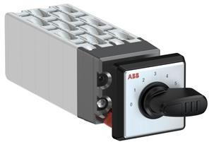 ABB 1SCA126601R1001 OC10 Cam switch, Ith=10A, Multi-Step, 10-contacts, Snap-on door mounting, Black Basic handle