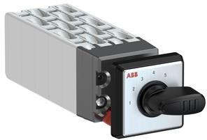 ABB 1SCA126605R1001 OC10 Cam switch, Ith=10A, Multi-Step, 10-contacts, Snap-on door mounting, Black Basic handle