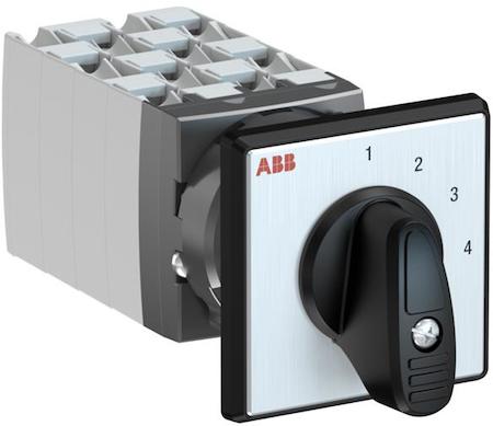 ABB 1SCA126598R1001 OC25 Cam switch, Ith=25A, Multi-Step, 8-contacts, Snap-on door mounting, Black Basic handle