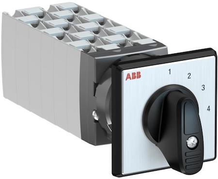 ABB 1SCA126599R1001 OC25 Cam switch, Ith=25A, Multi-Step, 12-contacts, Snap-on door mounting, Black Basic handle