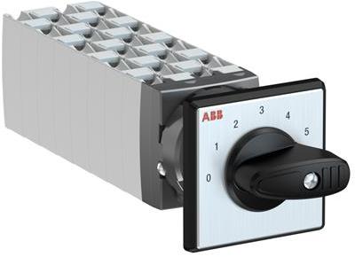 ABB 1SCA126610R1001 OC25 Cam switch, Ith=25A, Multi-Step, 18-contacts, Snap-on door mounting, Black Basic handle