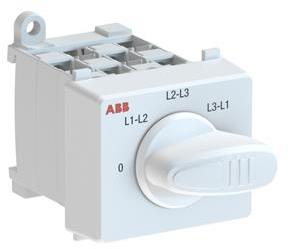 ABB 1SCA126651R1001 OC25 Cam switch, Ith=25A, Voltmeter, 4-contacts, DIN-rail and screw base mounting, Grey Modular handle